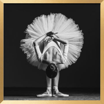 Elegant Ballerina Pose | Poster - Gold Frame Interior