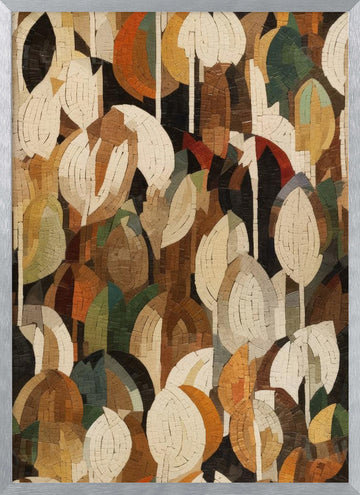 Mosaic Forest Vibrance | Poster - Silver Frame Interior