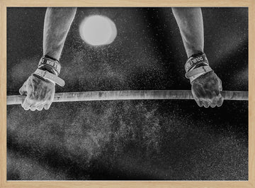Chalked Hands on Bar | Poster - Wood Frame Interior