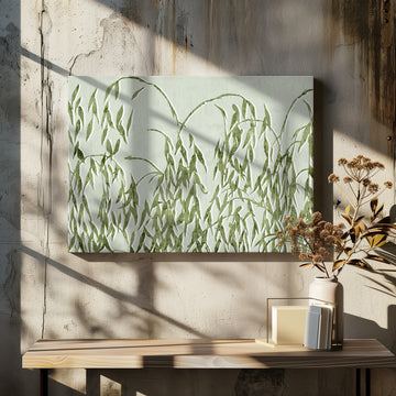 Serene Green Leaves | Canvas - Room Interior 2