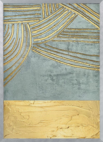Textured Gold Waves | Poster - Silver Frame Interior