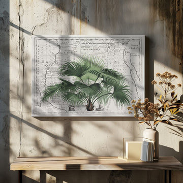 Vintage Palm on Africa Map | Canvas - Room Interior 2
