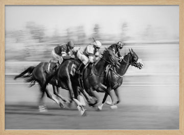 Galloping Racehorses | Poster - Wood Frame Interior