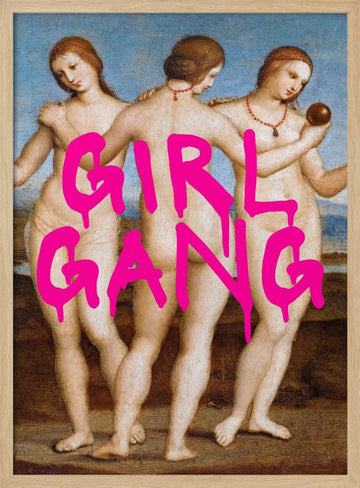 Girl Gang Graffiti | Poster - Wood Frame Interior