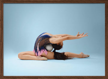 Graceful Rhythmic Gymnast Pose | Poster - Walnut Frame Interior