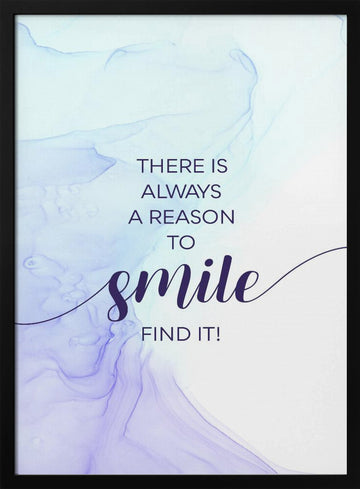 Inspirational Smile Quote | Poster - Black Metal Frame Interior