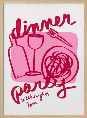 Dinner Party | Poster - Wood Frame Interior