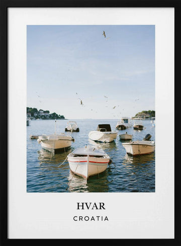 Hvar Croatia Travel poster | Poster - Black Metal Frame Interior