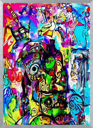 Vibrant Abstract Eye | Poster - Silver Frame Interior