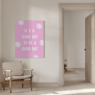 Pink Happy Quote | Canvas - Room Interior 1
