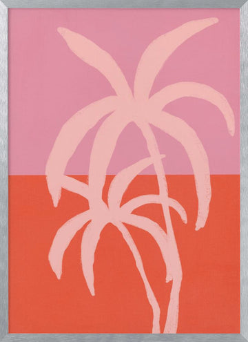 Pastel palms | Poster - Silver Frame Interior