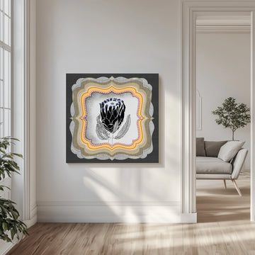 Elegant Protea Illustration | Canvas - Room Interior 1