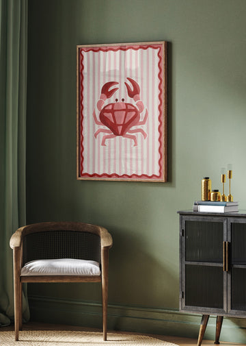 Pink Diamond Crab | Poster - Room Interior 2