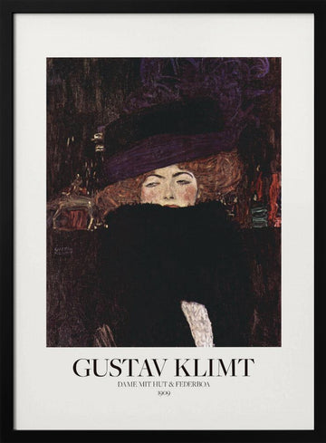 Dame Mit Hut Und Federboa (1909)  Poster | Poster - Black Metal Frame Interior
