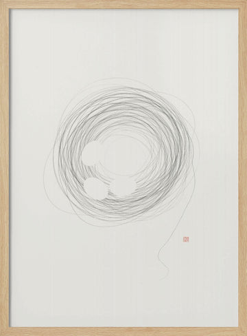 Abstract Nest Circles | Poster - Wood Frame Interior