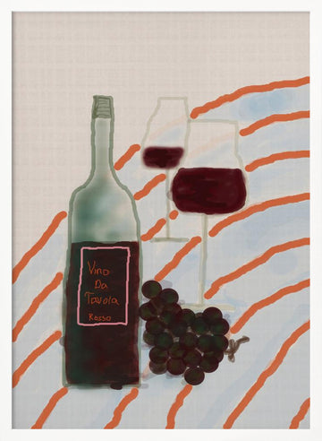 Italian Wine Still Life | Poster - White Frame Interior