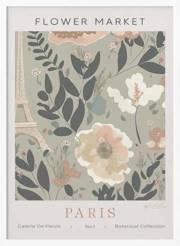 Paris Flower Market | Poster - White Frame Interior