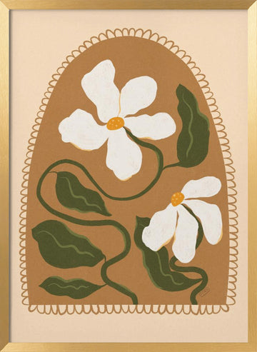 Boho Floral Arch | Poster - Gold Frame Interior
