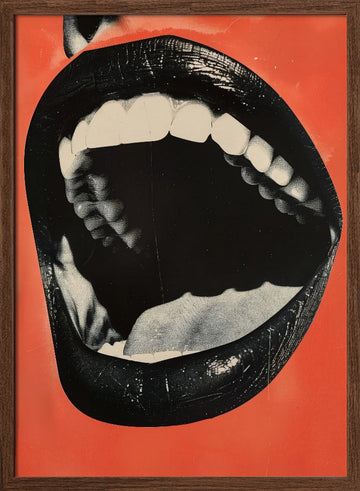 Screaming Open Mouth | Poster - Walnut Frame Interior
