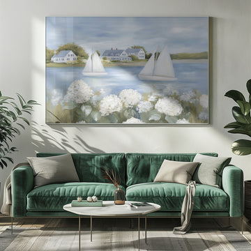 Serene Coastal Sailboats | Poster - Room Interior 1