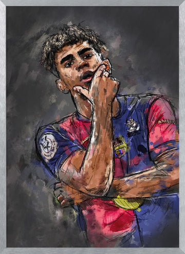 Thoughtful Soccer Player | Poster - Silver Frame Interior