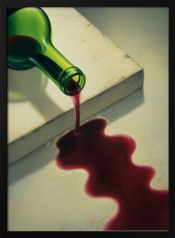 Pouring Red Wine | Poster - Black Metal Frame Interior