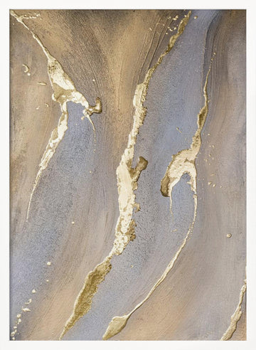 Liquid Gold Streams | Poster - White Frame Interior