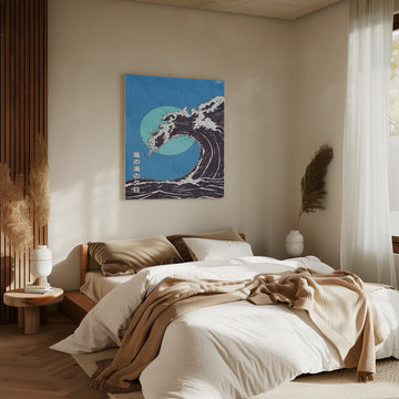 Great Blue Wave | Canvas - Room Interior 2