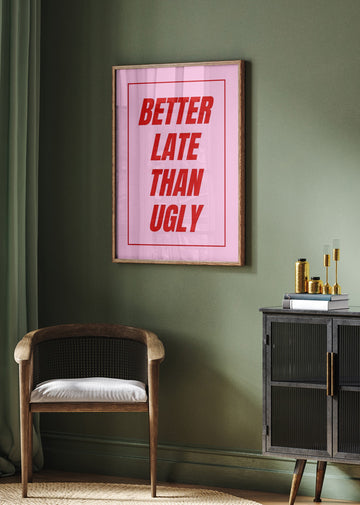 Witty Pink Text Art | Poster - Room Interior 2