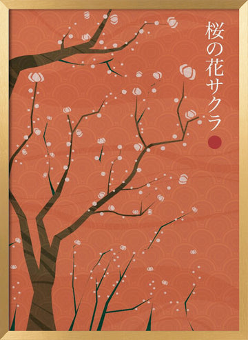 Sakura Cherry Blossoms | Poster - Gold Frame Interior