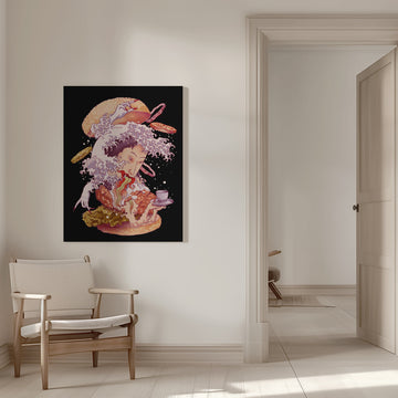 Ukiyo-e Burger Monster | Canvas - Room Interior 1