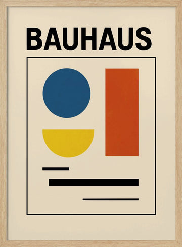 Bauhaus Geometric Shapes | Poster - Wood Frame Interior