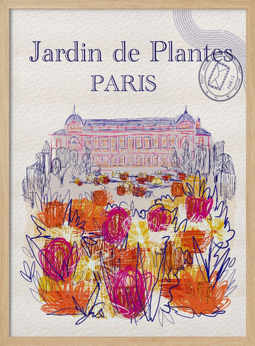 Jardin de Plantes Blooms | Poster - Wood Frame Interior