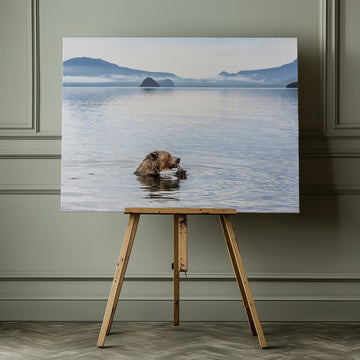 Grizzly Bear Fishing | Canvas - Room Interior 1