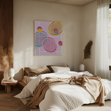 Playful Tennis Rackets | Canvas - Room Interior 2