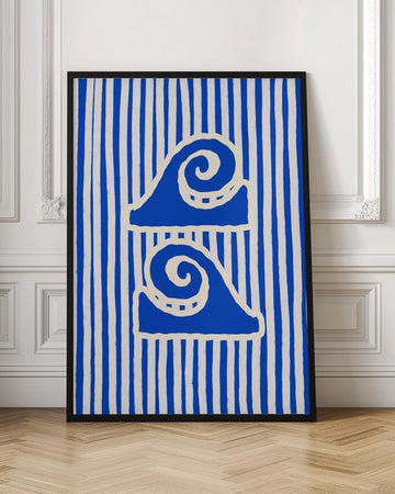 Blue Ocean Waves | Poster - Room Interior 1