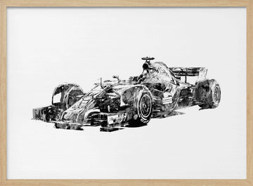 Dynamic F1 Race Car | Poster - Wood Frame Interior