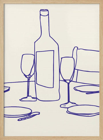 Wine and Dine | Poster - Wood Frame Interior