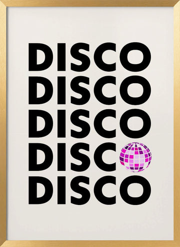 Pink Disco Party | Poster - Gold Frame Interior