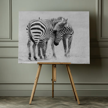 Wild Zebras Bonding | Canvas - Room Interior 1