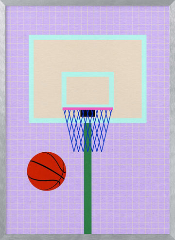 New York Basketball | Poster - Silver Frame Interior