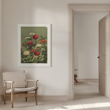 Zinnias By Ellen Thayer Fisher | Canvas - Room Interior 1
