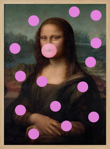 Mona Lisa Bubblegum Pop | Poster - Wood Frame Interior