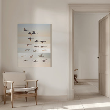 Swans in Golden Light | Canvas - Room Interior 1