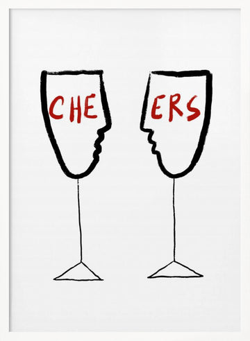 Cheers Faces | Poster - White Frame Interior