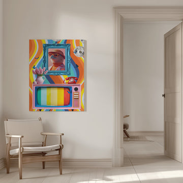 Groovy Eagle Portrait | Canvas - Room Interior 1