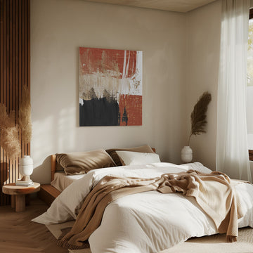 Bold Terracotta Abstract | Canvas - Room Interior 2