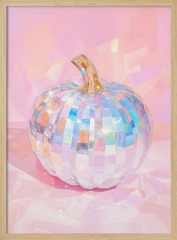 Iridescent Disco Pumpkin | Poster - Wood Frame Interior