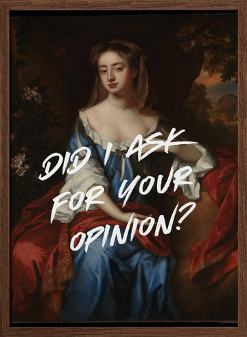 Elegant Opinion Woman | Poster - Walnut Frame Interior
