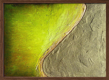 Vibrant Green Gold Texture | Poster - Walnut Frame Interior